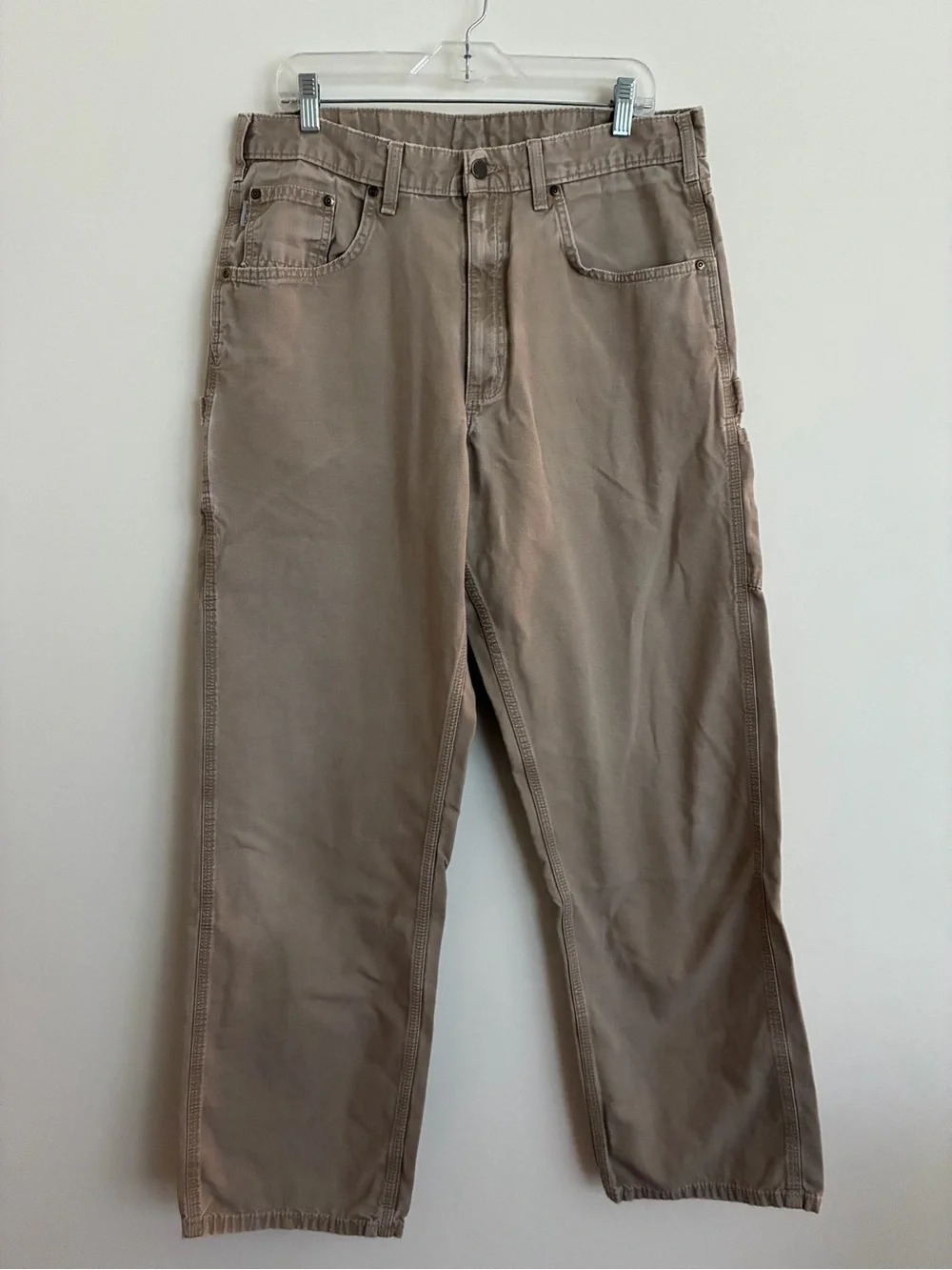 Carhartt Loose Original Fit Work Jeans in Taupe Brown size 36x34